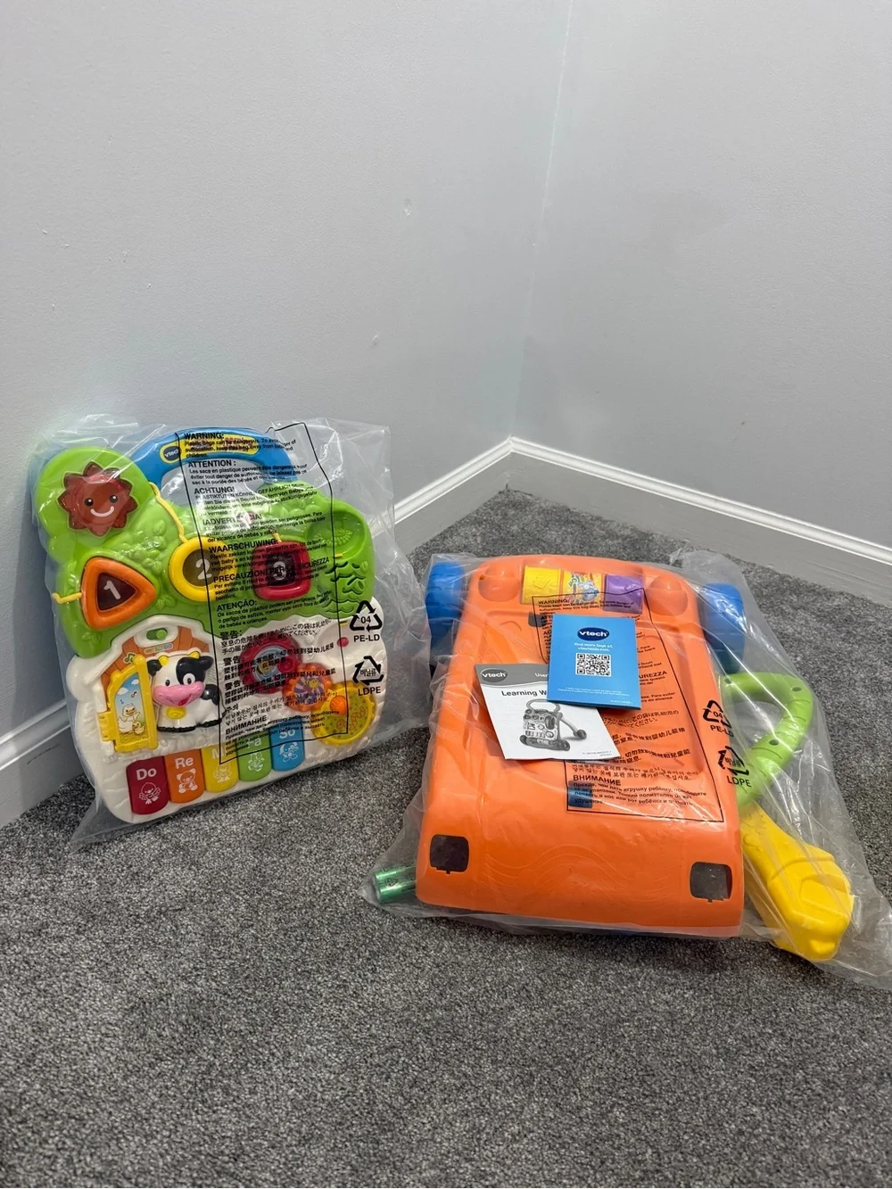VTECH Baby Walker with Piano and Play Panel - Green/Orange